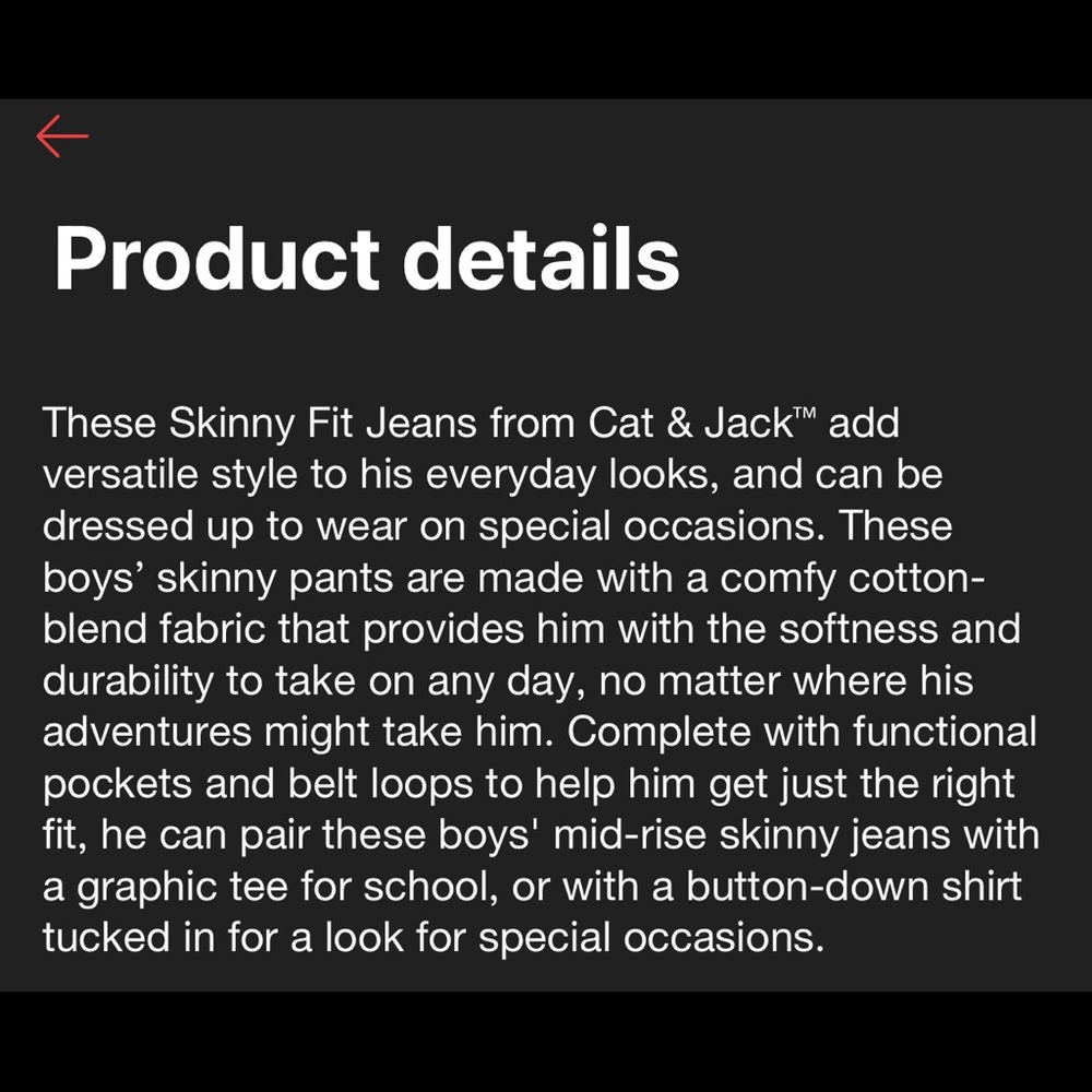 💙 Cat & Jack Skinny Fit Boys Jeans Size 10 - Picture 8 of 10